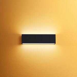 Linea Light Aplică de perete LED Box W2 bi-emisie, W 31.9 cm, negru, 2700 K, reglabil, Negru, Camera de zi / sufragerie, Metal, Perete unghiular