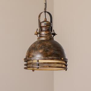 Opviq Lampă suspendată Saglam, 1 bec, alamă veche, Ø 30 cm, metal, reglabil, Bronz / Alamă Veche, Camera de zi / sufragerie, Metal, Vintage