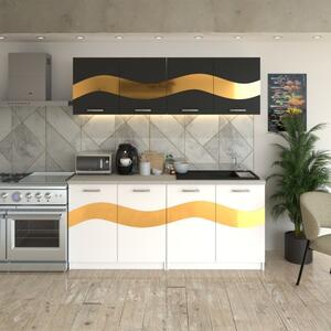 Bucatarie Armonia Gri cu Alb ( Gold ) 180 cm