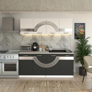 Bucatarie Verona Alb cu Gri ( Silver ) 180 cm