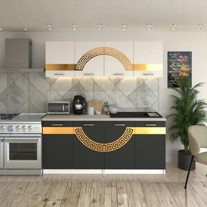 Bucatarie Verona Alb cu Gri ( Gold ) 180 cm