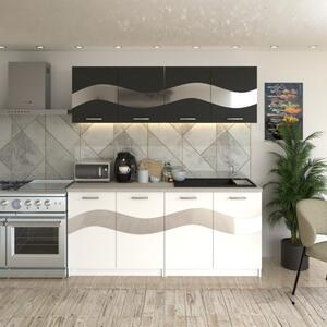 Bucatarie Armonia Gri cu Alb ( Silver ) 180 cm