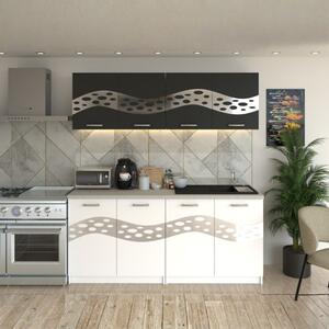 Bucatarie Melissa Gri cu Alb ( Silver ) 180 cm