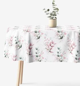 Goldea față de masă 100% bumbac deluxe - trandafiri fragezi - ovală 140 x 240 cm