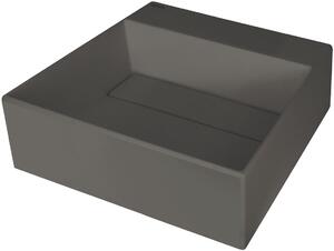 Lavoar de granit Deante Correo, cu blat, cu raft sub baterie și placă de acoperire 400x400x130 mm, antracit, CQR_TU4M