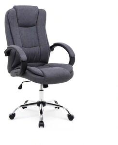 Scaun birou RELAX 2, gri inchis/crom, stofa clasica/metal, 64x75x110/1