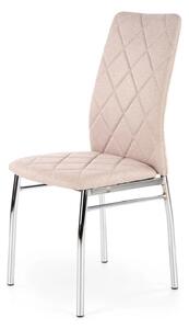 Scaun tapitat K309, bej deschis/crom, stofa clasica/metal, 43X57X97 CM