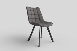Scaun tapitat K332, gri/negru, stofa catifelata/metal, 46X61X84 CM