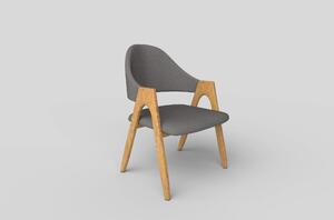 Scaun K344, gri/stejar, stofa clasica/metal, 53X51X80 CM