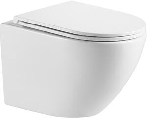 Omnires Ottawa vas wc cu capac soft-close agăţat fără margine alb lucios OTTAWAMWBP