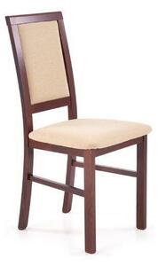 Scaun SYLWEK BIS, bej/nuc inchis, stofa clasica/lemn de fag, 44x53x94