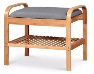 Pantofar ST12, gri/stejar natural, stofa/lemn, 60x33x50 cm