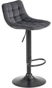 Scaun bar H95, gri/gri inchis, stofa/otel, 43x44x84/106 cm