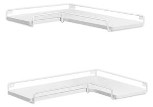 Set 2 rafturi de colt Vasagle Alb 40x29x4 cm