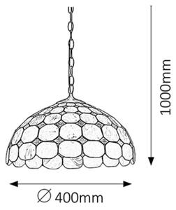 Lustră pe lanț cu abajur din sticlă vitrată Tiffany MARVEL 2xE27/60W/230V Rabalux 8076
