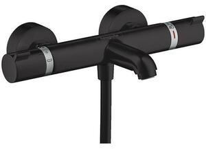 Baterie cada termostatata, Hansgrohe, Ecostat Comfort, Negru mat