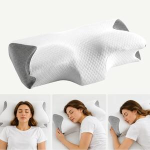 Perna cervicala ortopedica CERVI-SAN Bambus, memory foam infuzat antib