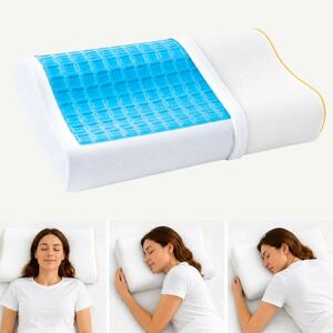 Perna ortopedica cervicala CERVI-SAN Gel, memory foam cu strat de gel