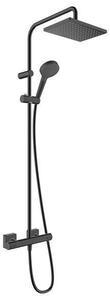 Coloana dus cu baterie si termostat Hansgrohe, Vernis Shape 230, negru mat