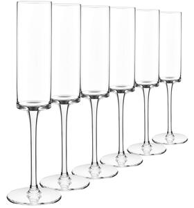 Set 6 pahare sampanie Quasar & Co.®, model drept, sticla, 200 ml, 4,5 x 24,5 cm, transparent