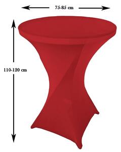 Husa masa evenimente, Quasar & Co.®, husa elastica, fata de masa elastica pentru masa cocktail, d 75-85 cm, h 110-120 cm, rosu