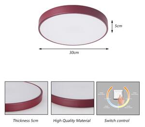 Brilagi - Plafonieră LED POOL/36W/230V 3000/4000/6000K 30 cm burgundiu