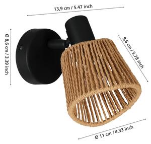 Eglo 44128 - Aplica spot de perete KEELBY 1xE14/10W/230V negru/bej