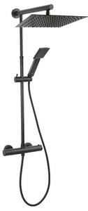 Coloana dus cu baterie si termostat, Ferro, Trevi Square Black, negru