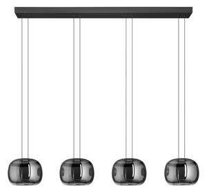Eglo 390433 - Lustră LED dimabilă HORTUNAS pe cablu, 4 x LED, 5,8 W, 230 V, negru/fumuriu