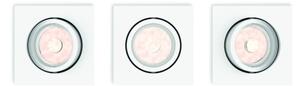 Philips 50193/31/PN - Set 3x spoturi LED RGBW încastrate, dimmabile, 1x GU10/4,8W/230V, alb + telecomandă