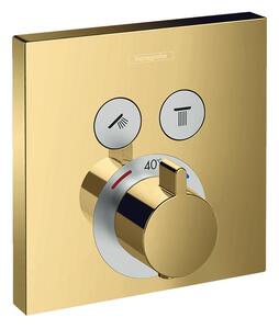 Baterie de dus, Hansgrohe, ShowerSelect, termostatata, cu 2 functii, auriu lucios