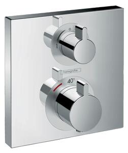 Baterie termostatata cada-dus Hansgrohe, Ecostat Square, cu montaj incastrat, crom