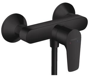 Baterie dus Hansgrohe, Talis E, montaj pe perete, negru mat