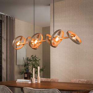 Zijlstra Lampă suspendată Hover, bej, metal, cu 6 becuri, E27, 120 cm, reglabil, Bej, Camera de zi / sufragerie, Metal, Scandinavă