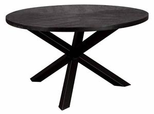 Masa de dining rotunda Viola din lemn de mango neagra 130 cm