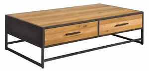 Masuta de cafea Felino din lemn de tec si cadru metalic maro 135 cm