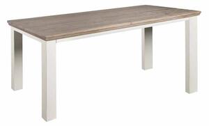 Masa de dining drreptunghiulara Fleur din lemn de pin gri si picioare rotunjite 180 cm