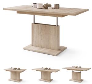 Mazzoni ASTON MINI Stejar Sonoma - MĂSUȚĂ DE CAFEA MODERNĂ EXTENSIBILĂ REGLABILĂ PE ÎNĂLȚIME MASĂ TRANSFORMABILĂ
