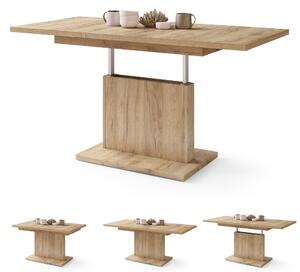 Mazzoni ASTON MINI Stejar Craft Auriu - MĂSUȚĂ DE CAFEA MODERNĂ EXTENSIBILĂ REGLABILĂ PE ÎNĂLȚIME MASĂ TRANSFORMABILĂ