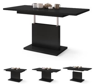 Mazzoni ASTON MINI Negru Mat - MĂSUȚĂ DE CAFEA MODERNĂ EXTENSIBILĂ REGLABILĂ PE ÎNĂLȚIME MASĂ TRANSFORMABILĂ