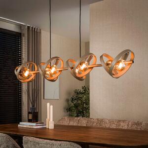 Zijlstra Lampă suspendată Hover, bej, metal, cu 8 becuri, E27, 160 cm, reglabil, Bej, Camera de zi / sufragerie, Metal, Scandinavă