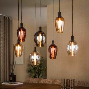 Zijlstra Lampă suspendată Amfora, negru/multicolor, sticlă, 120 cm, reglabil, Multicolor, Camera de zi / sufragerie, Sticlă, Scandinavă