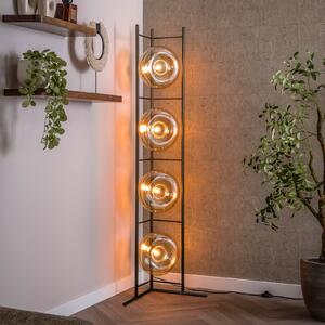 Zijlstra Lampadar „Soll”, culoare chihlimbar, sticlă, înălțime 168 cm, soclu E27, cu 4, Portocaliu, Camera de zi / sufragerie, Sticlă, Modern