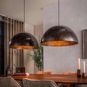 Zijlstra Lampă suspendată Dome, maro, metal, cu 2 becuri, E27, 142 cm, reglabil, Maro / Rugină, Camera de zi / sufragerie, Metal, Scandinavă