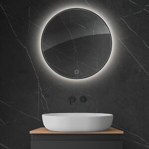 Oltens Nordlis oglindă 60x60 cm rotund cu iluminare da negru 64108300