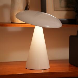 Beacon Lighting Lampa de masă cu baterie și LED Kinoko, albă, 27 cm, CCT, reglabil, Alb, Camera de zi / sufragerie, Plastic, Modern