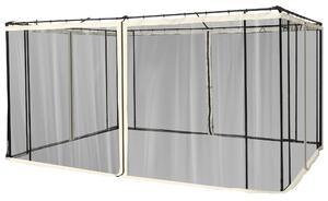 Plasa de Tantari pentru Corturi Outsunny, 4 panouri Universale cu Balamale, 335x207cm, Negru si Bej | Aosom Romania