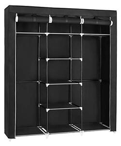 Dulap de haine pliabil, Songmics, Negru, 175 x 150 x 45 cm