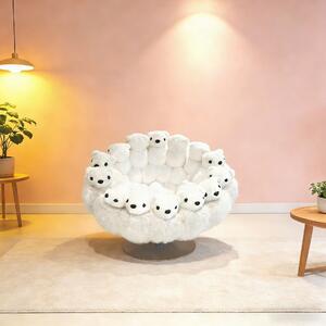 Fotoliu dumonde cu design unic si sezut confortabil din spuma high-density, Polar Bear 100x90 cm