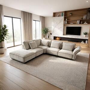 Colțar extensibil dumonde cu ladă de depozitare si sezut confortabil din spuma high-density, Baltimore 280x260 cm
